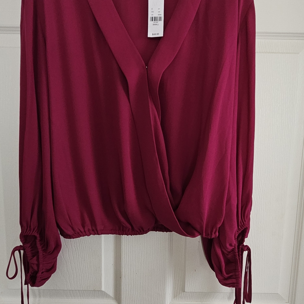 New York & Company Deep Pink Blouse